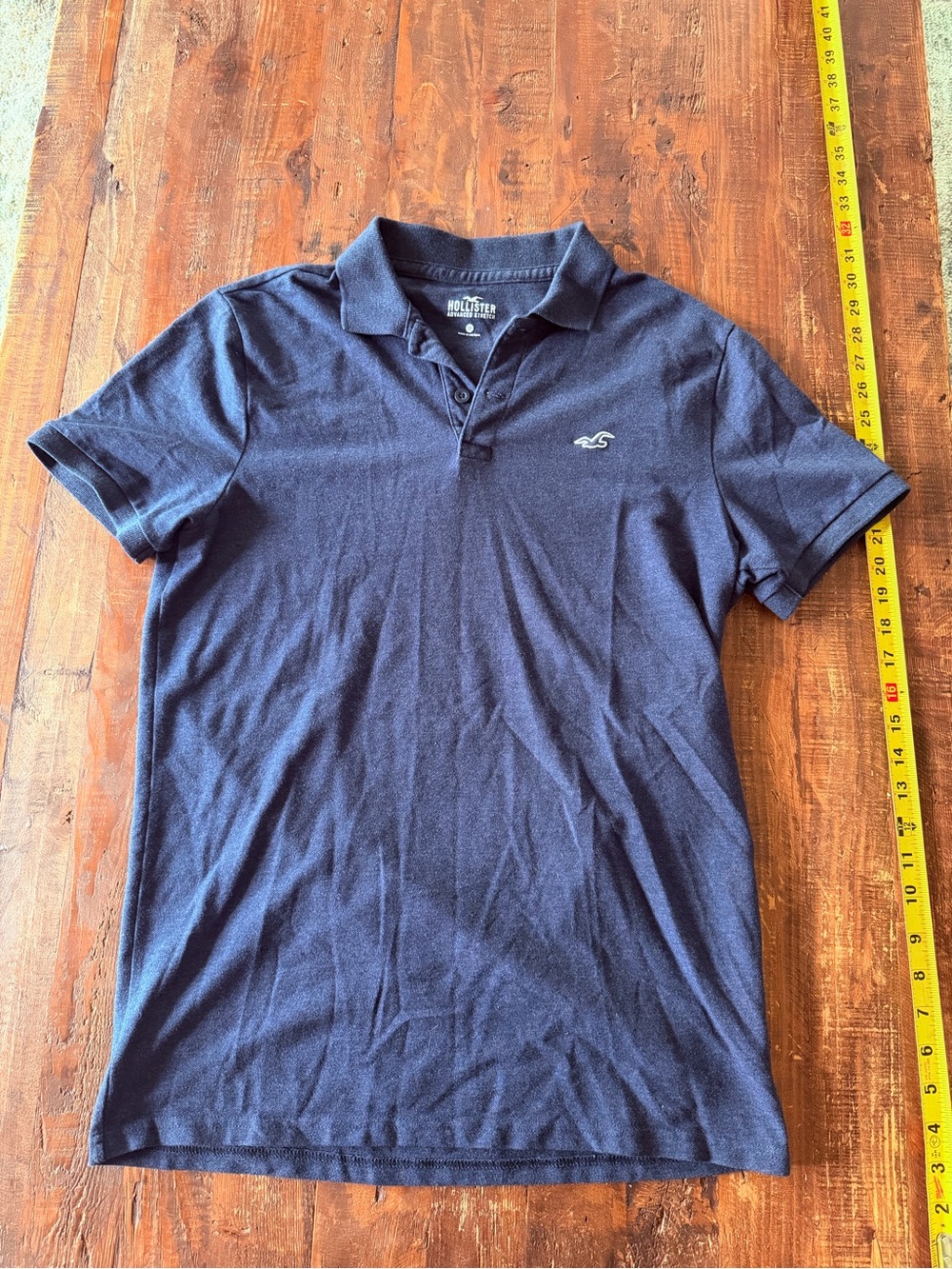 Hollister Men's Dark Navy Short Sleeve Polo